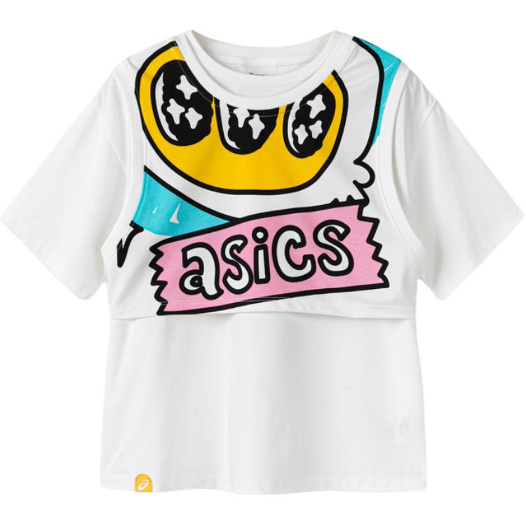 

Asics Футболка в японском стиле с легкими элементами, модель 00, белый цвет, для детей от 3 до 7 лет