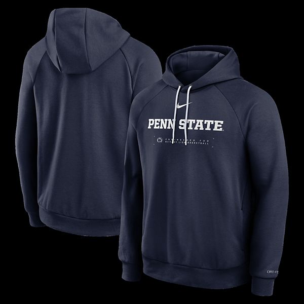 Мужская синяя баскетбольная толстовка penn state nittany lions 2025 courtside raglan dri-fit Nike