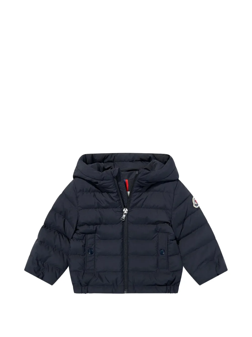 

Куртка с капюшоном и трехцветной отделкой Moncler Enfant, синий