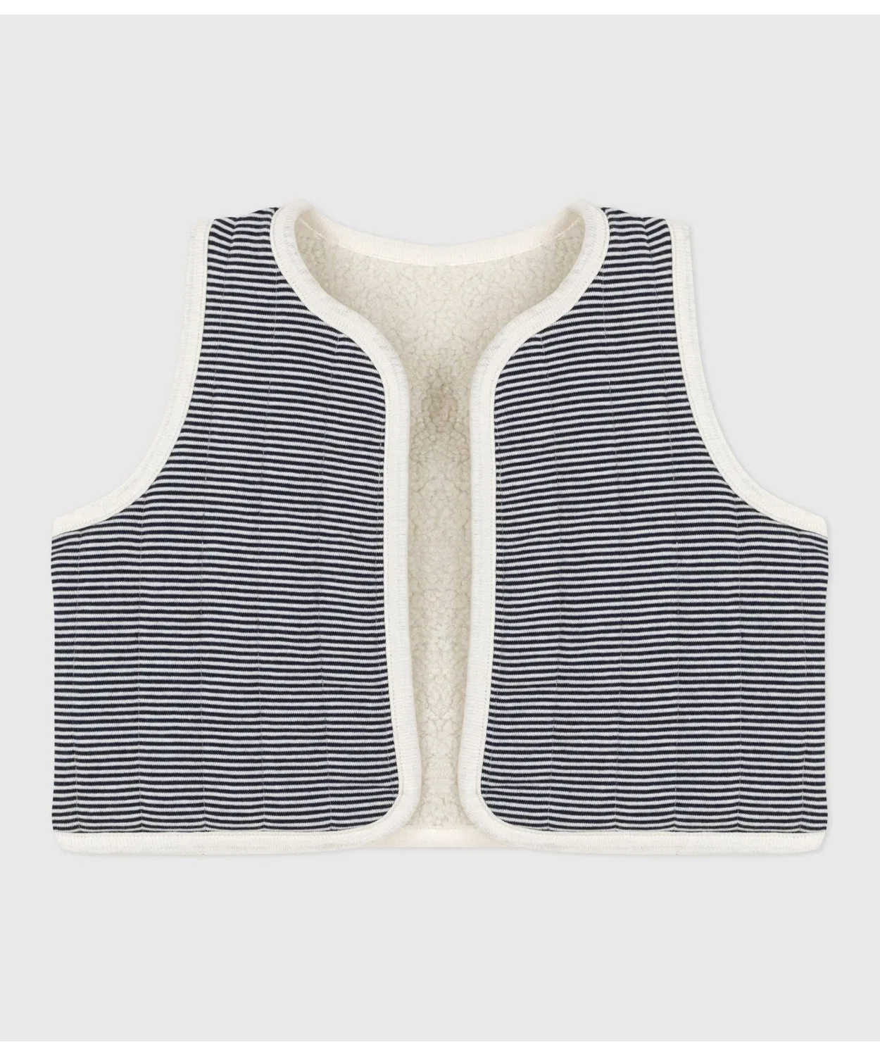 Жилет из переработанного флиса Petit Bateau белый — фото 4
