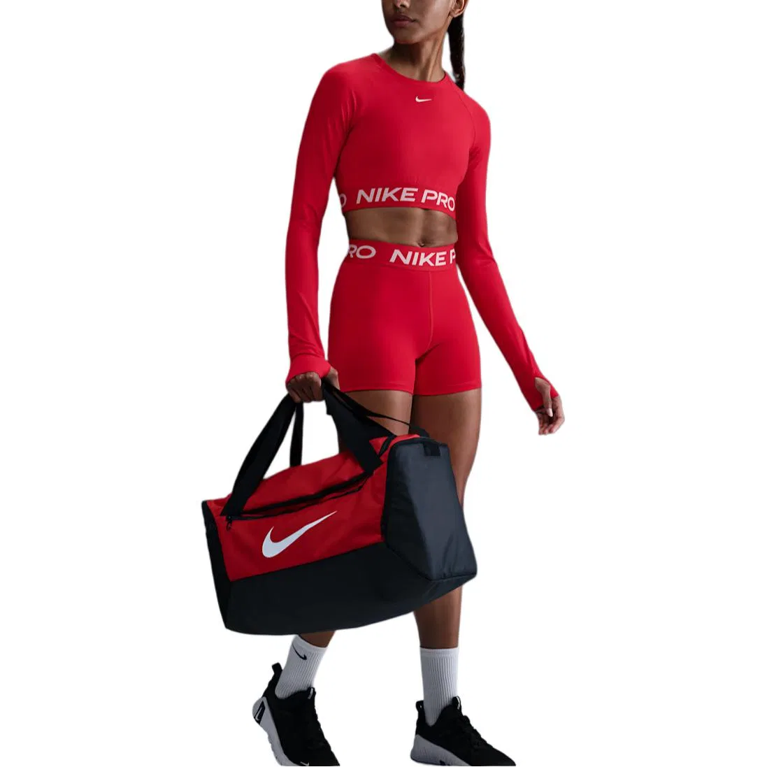 Кроп-топ с длинным рукавом Nike Dri-FIT красный — фото 4