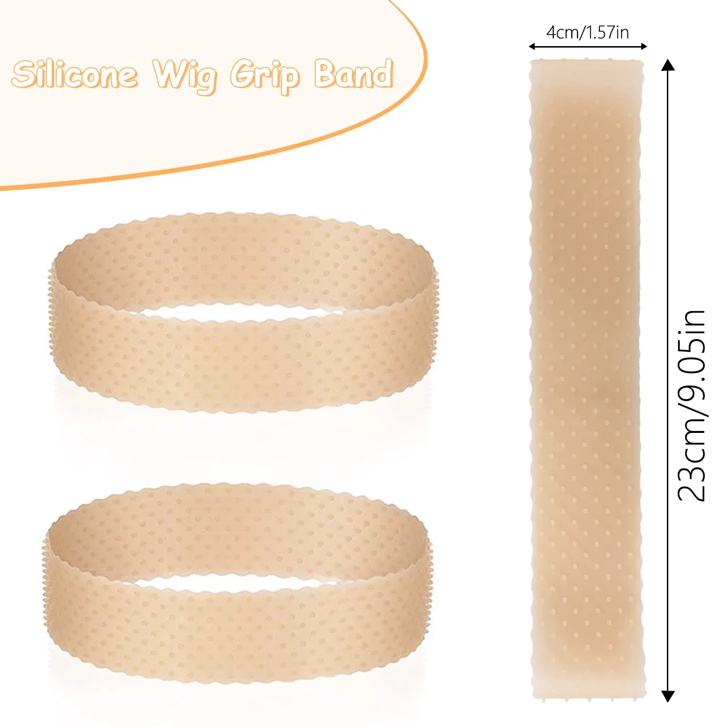 Набор из 2 силиконовых лент для фиксации парика Cencery, Natural. — фото 2