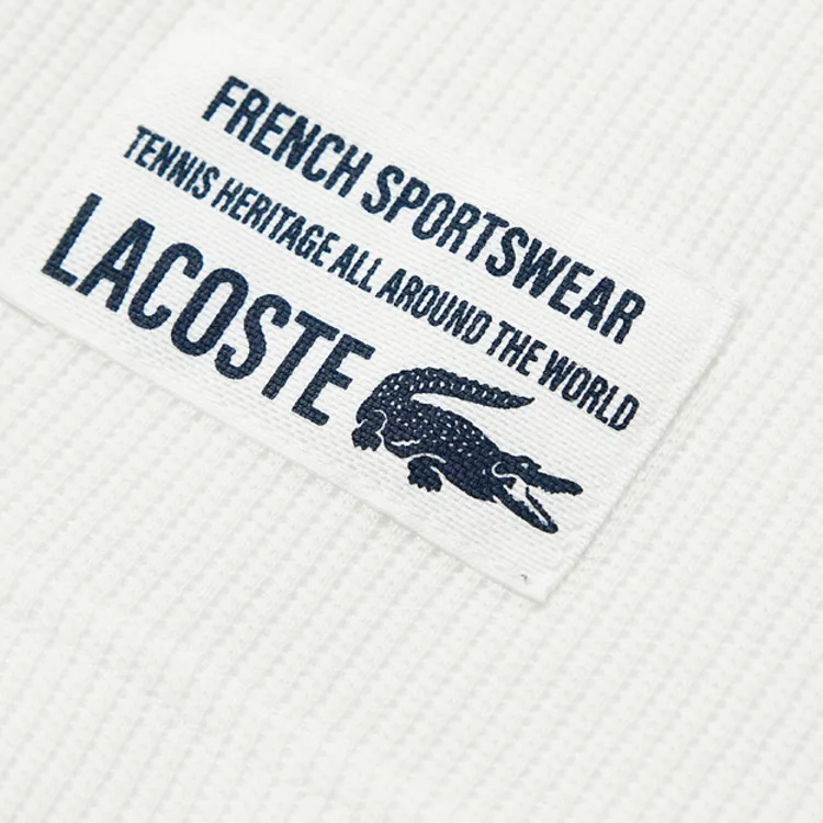 Футболка мужская с воротником хенри умеренного прямого кроя LACOSTE, 70V/Ecru — фото 4