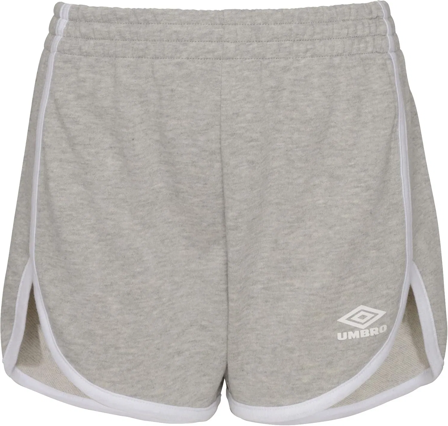 Классические спортивные шорты для девочек Umbro, светло-серый меланж/белый