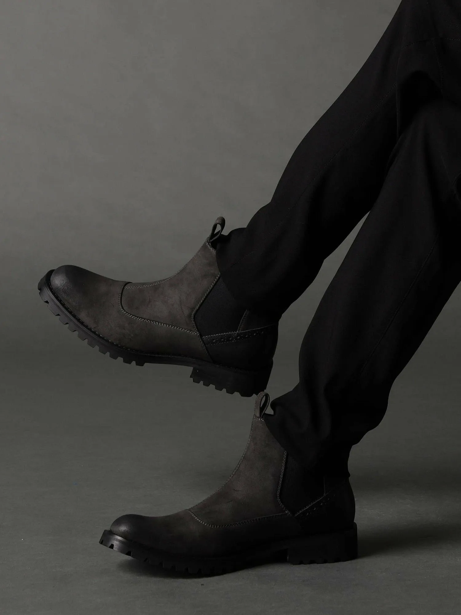 Ботинки с боковой вставкой и подошвой-«танком» NICOLE CLUB FOR MEN, 39 Charcoal Gray