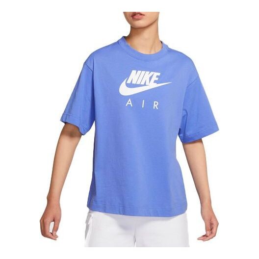 

Футболка air logo printing loose knit sports short sleeve blue Nike, синий