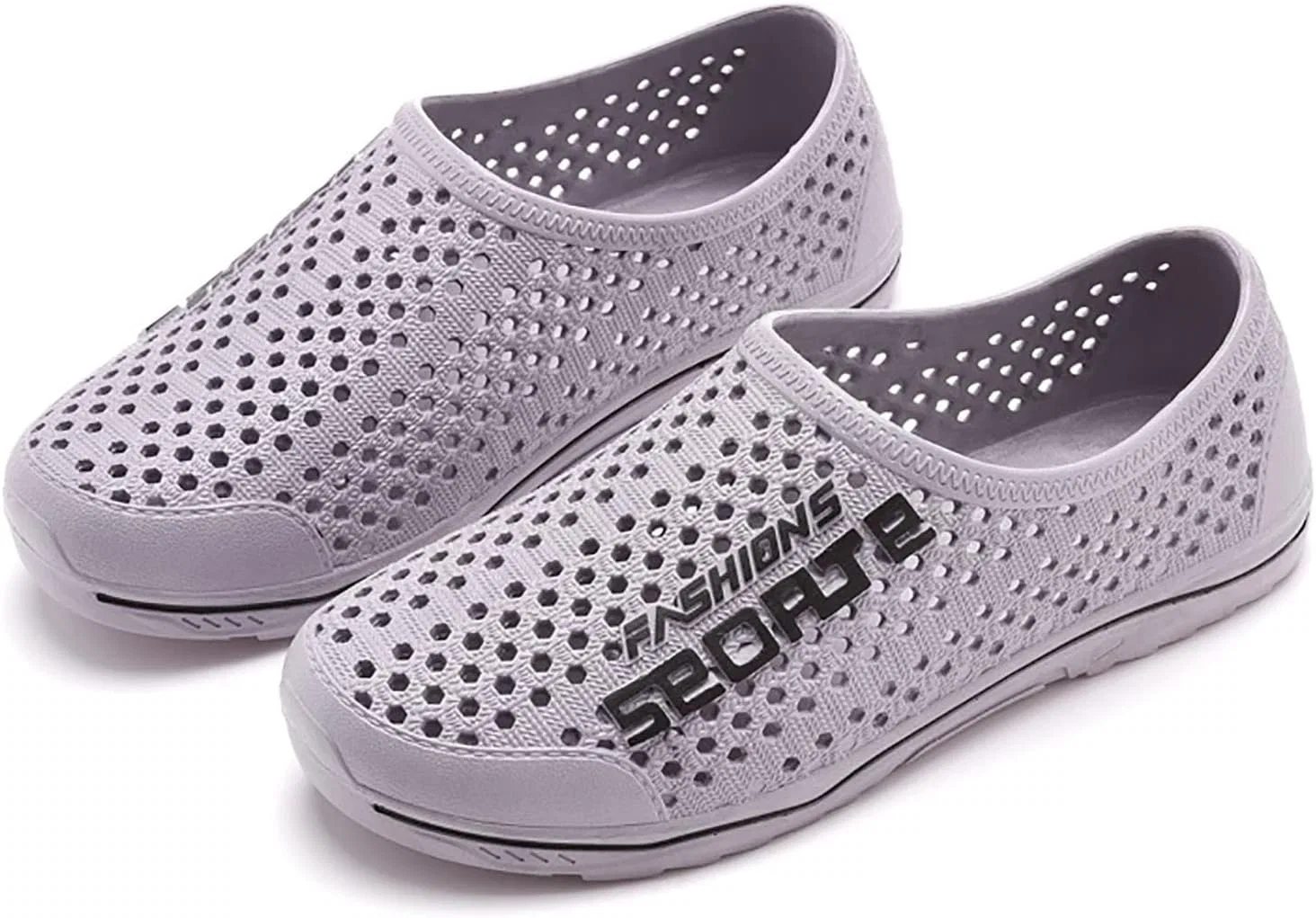 Сабо Hanraz Gartenclogs Damen Gummi - унисекс Atmungsaktiv Badeschuhe Leicht Lochclogs Wasserdicht Outdoorschuhe Flexibel Küchenschuhe Weich Pantoletten Garten Outdoor, A01 Grey — фото 2