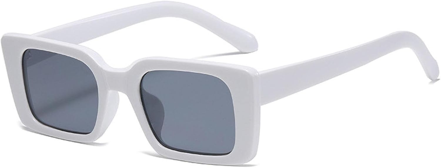 

Популярные модные солнцезащитные очки маленького прямоугольного размера для женщин, ретро-очки с леопардовым принтом, солнцезащитные очки UV400 для мужчин VVTWSSW, White Gray