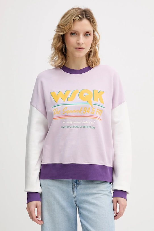 

Детская хлопковая толстовка x stranger things United Colors of Benetton, фиолетовый