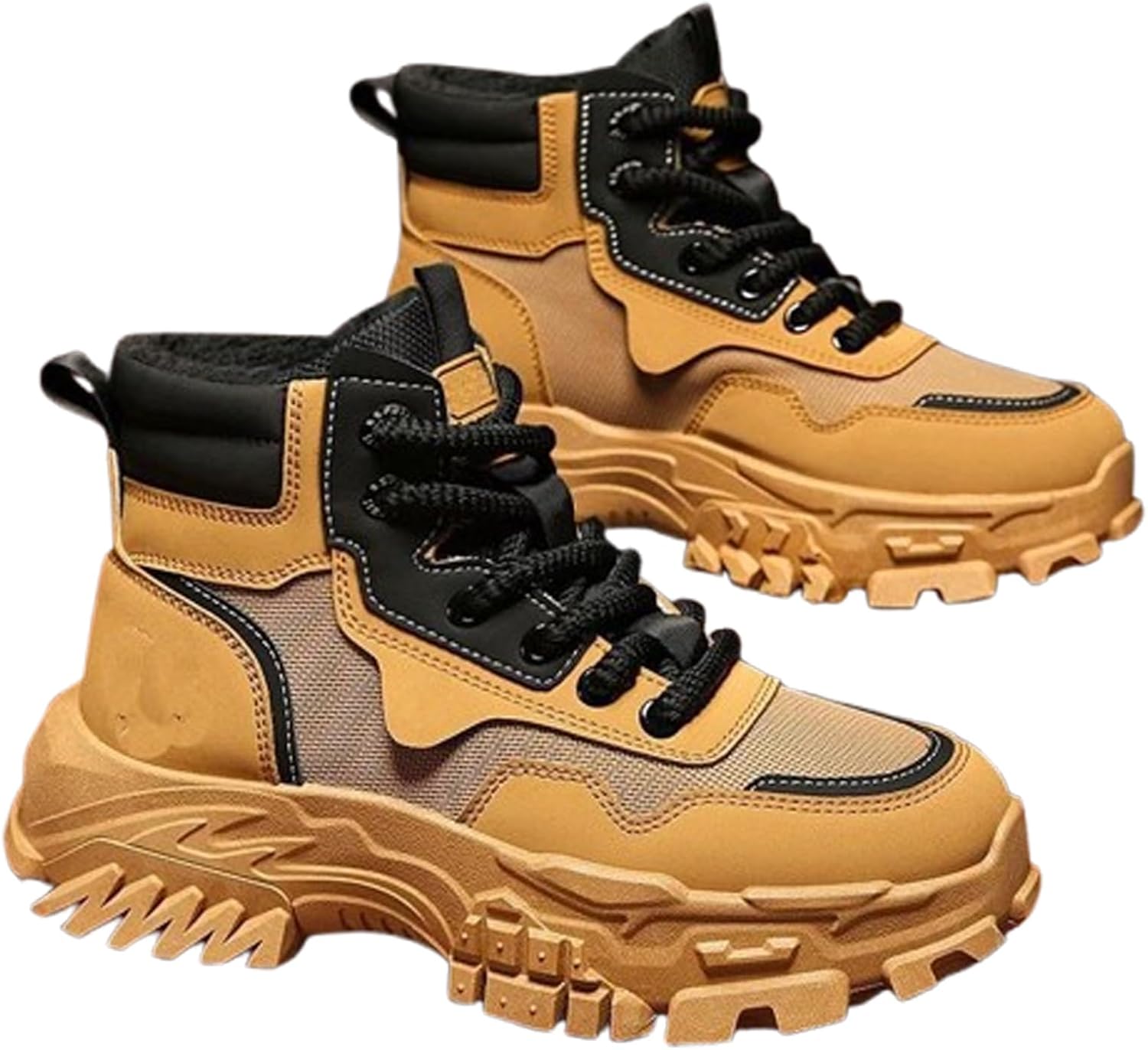 

Мужские ботинки для походов и работы, зимние снегоступы с противоскользящей подошвой, удобные теплые ботинки для активного отдыха на свежем воздухе Generic, хаки