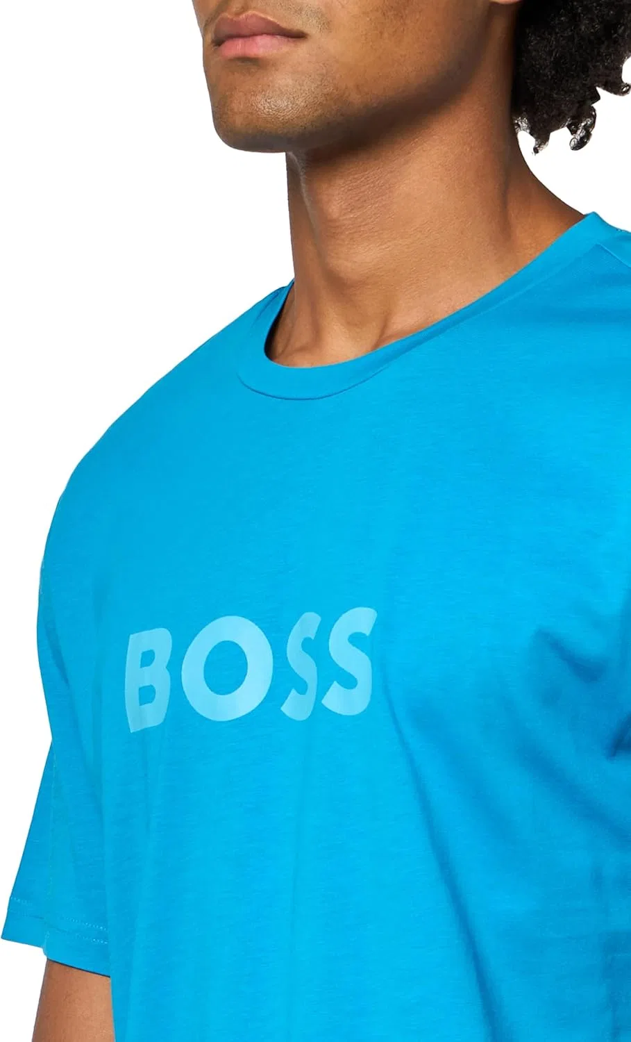 Футболка мужская BOSS Big Logo из хлопка, Opal Sky — фото 3