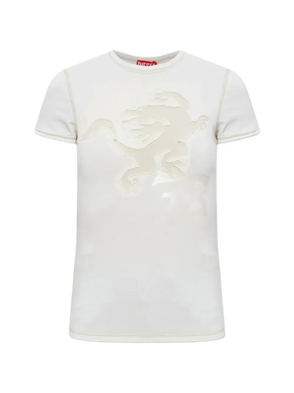 Футболка T-Uncuties-Longer-Aa1 с аппликацией DIESEL, белый