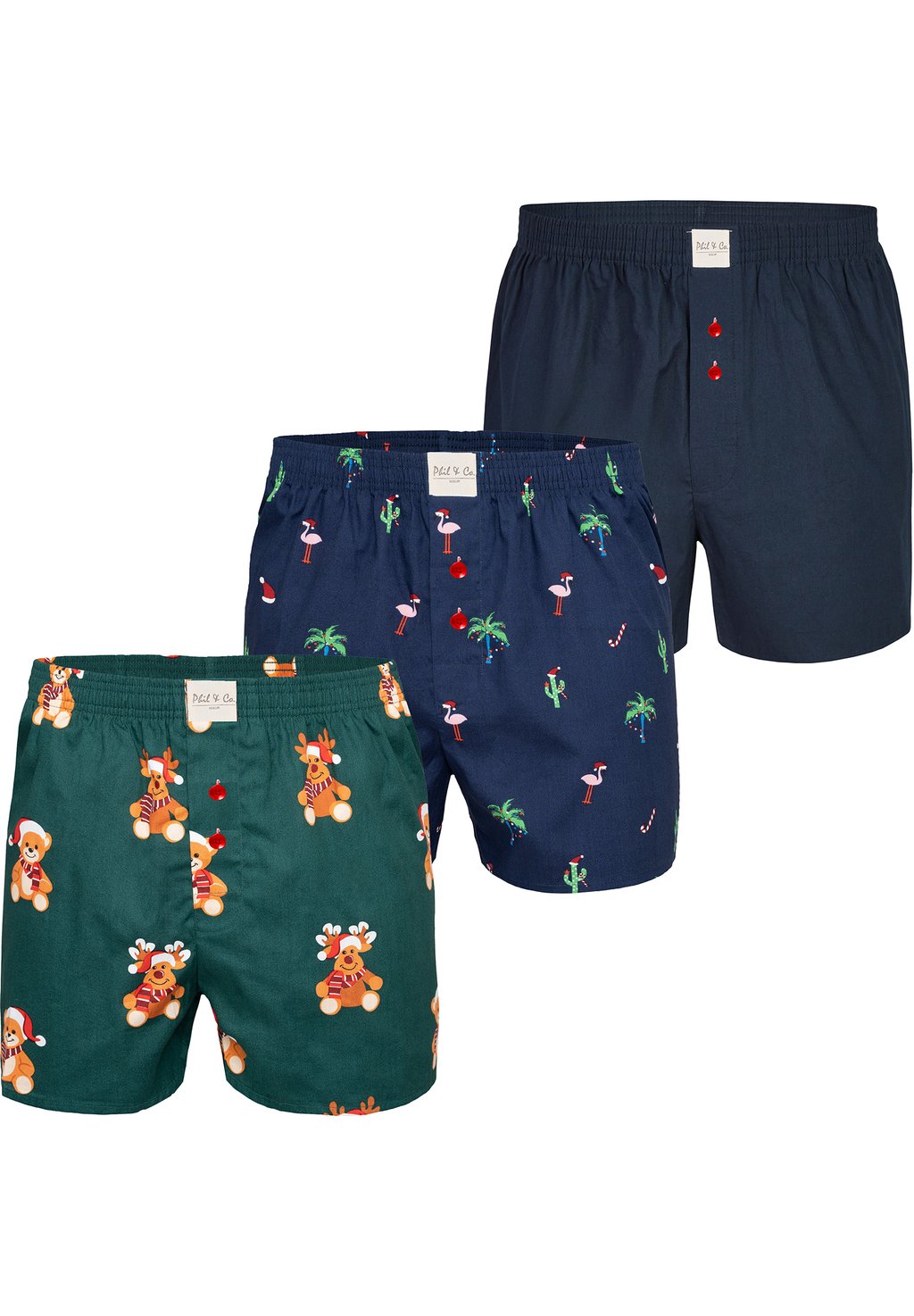 

Боксеры 3-PACK CHRSTIMAS Phil & Co. Berlin, зеленый
