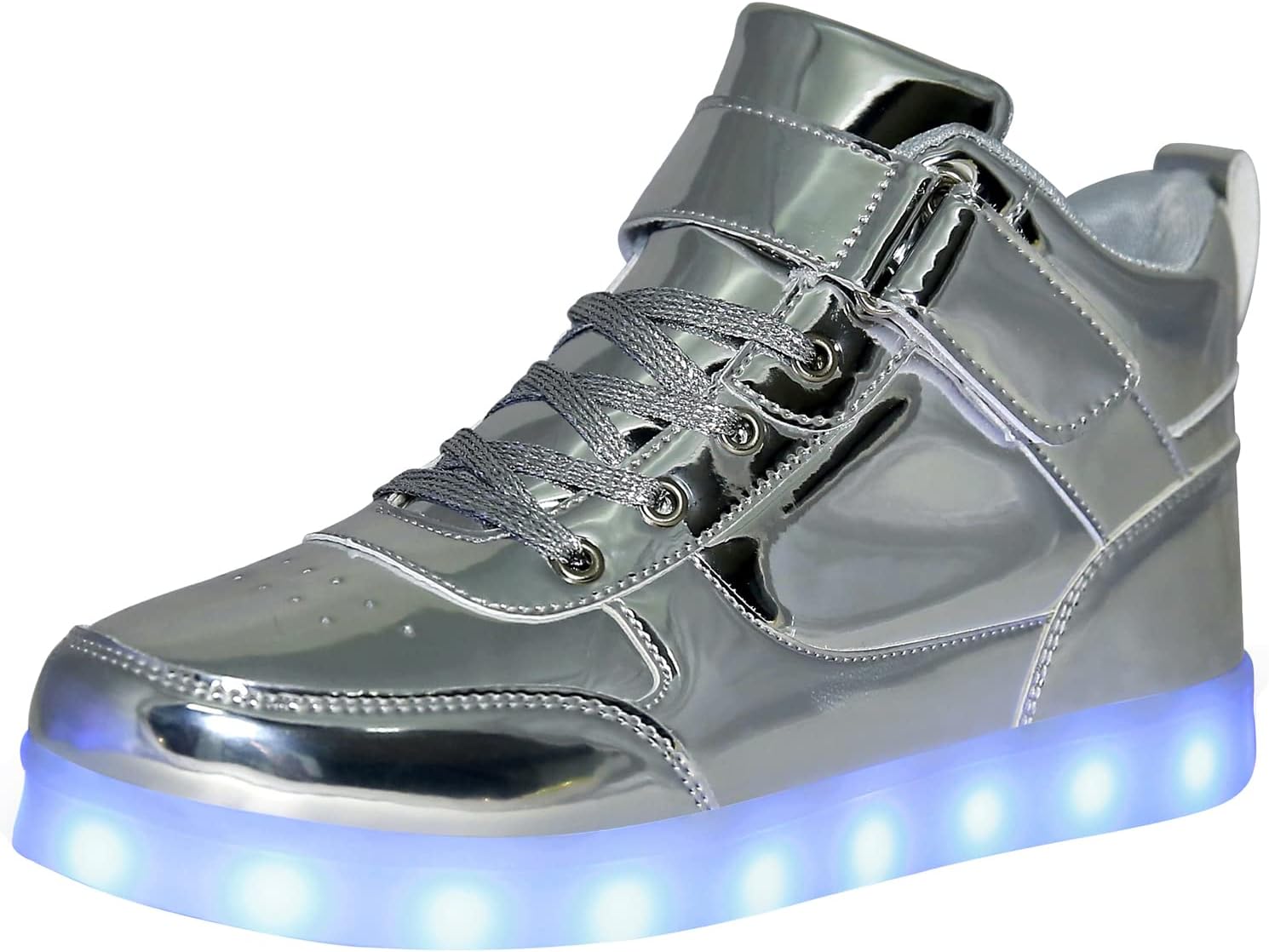 

Светящиеся кроссовки на высокой подошве JEVRITE для мужчин и женщин с LED-подсветкой - Зарядка через USB - Обувь для пар, серебро