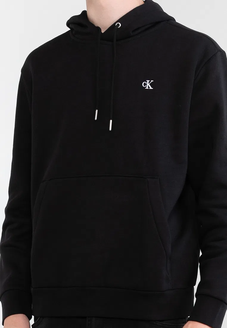 Толстовка с капюшоном, флисовая, Calvin Klein Jeans, черный — фото 3
