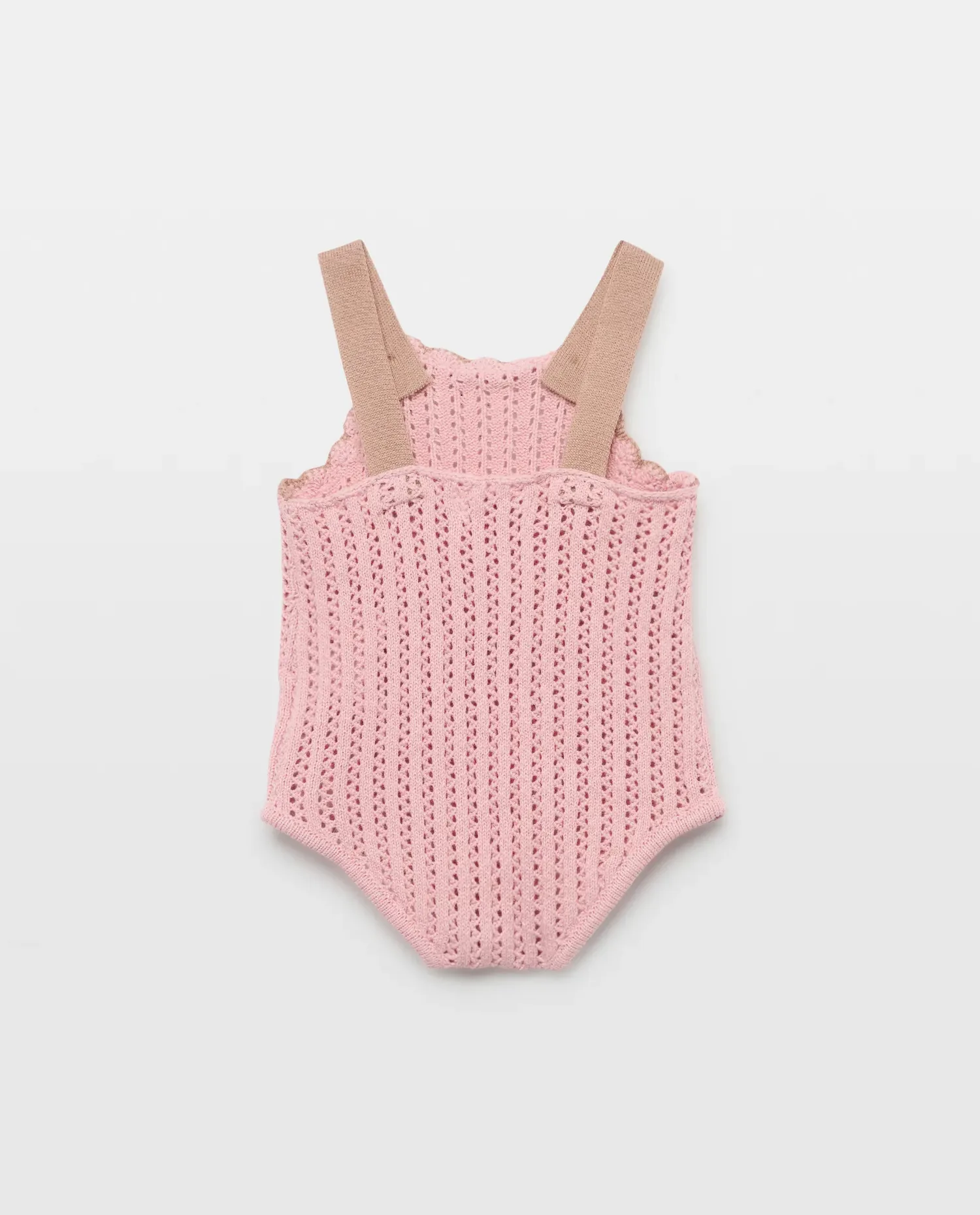 Вязаный цельный комбинезон для младенца Baby El Corte Inglés, розовый — фото 2