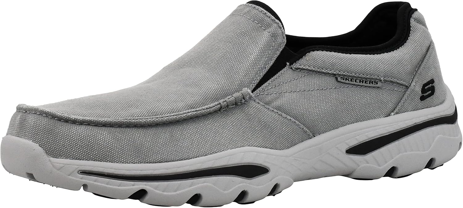 

Лоферы Skechers Men's USA Creston- Moseco Moc Toe Slip On, серый/черный
