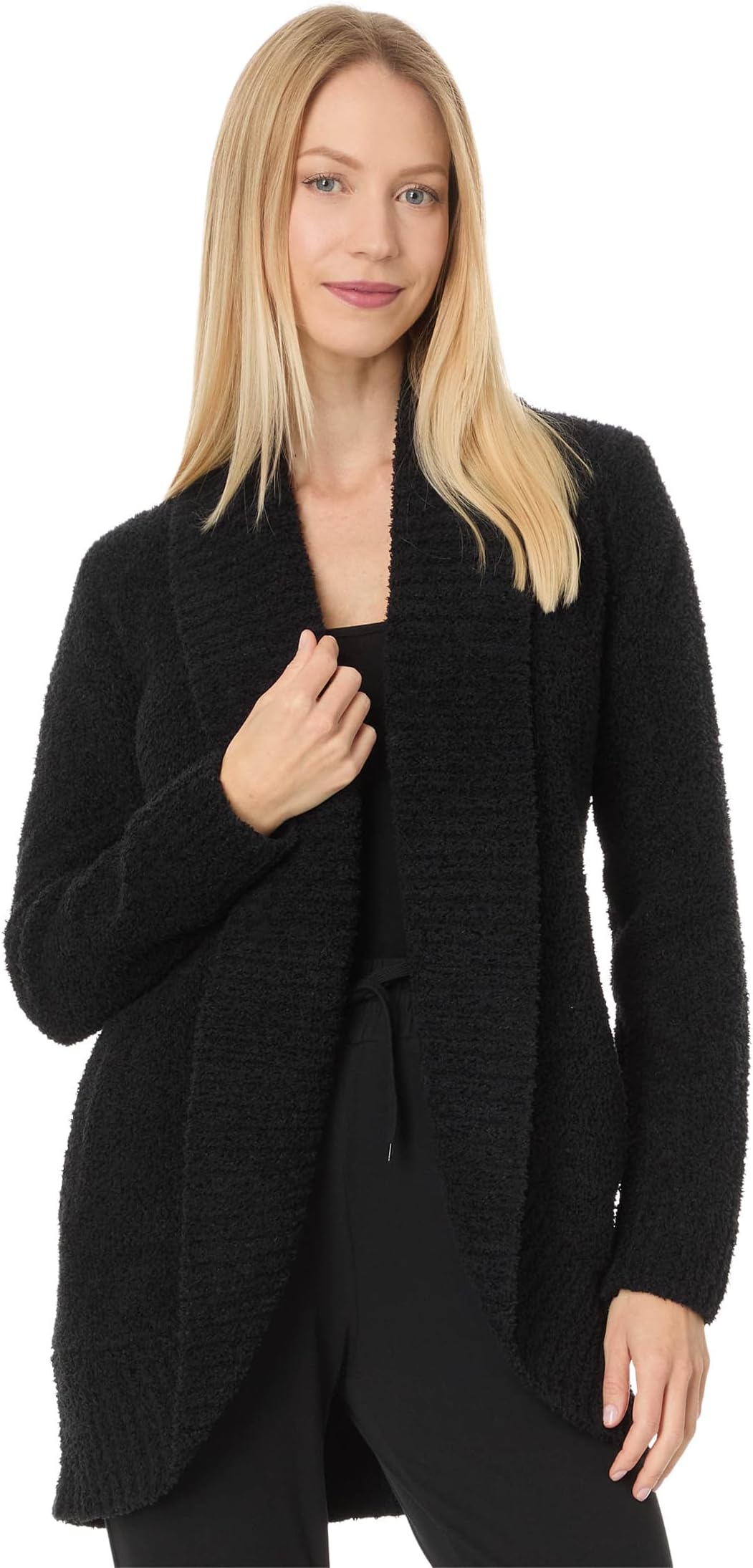 

Кардиган Barefoot Dreams CozyChic Chenille Shawl Cardigan, черный