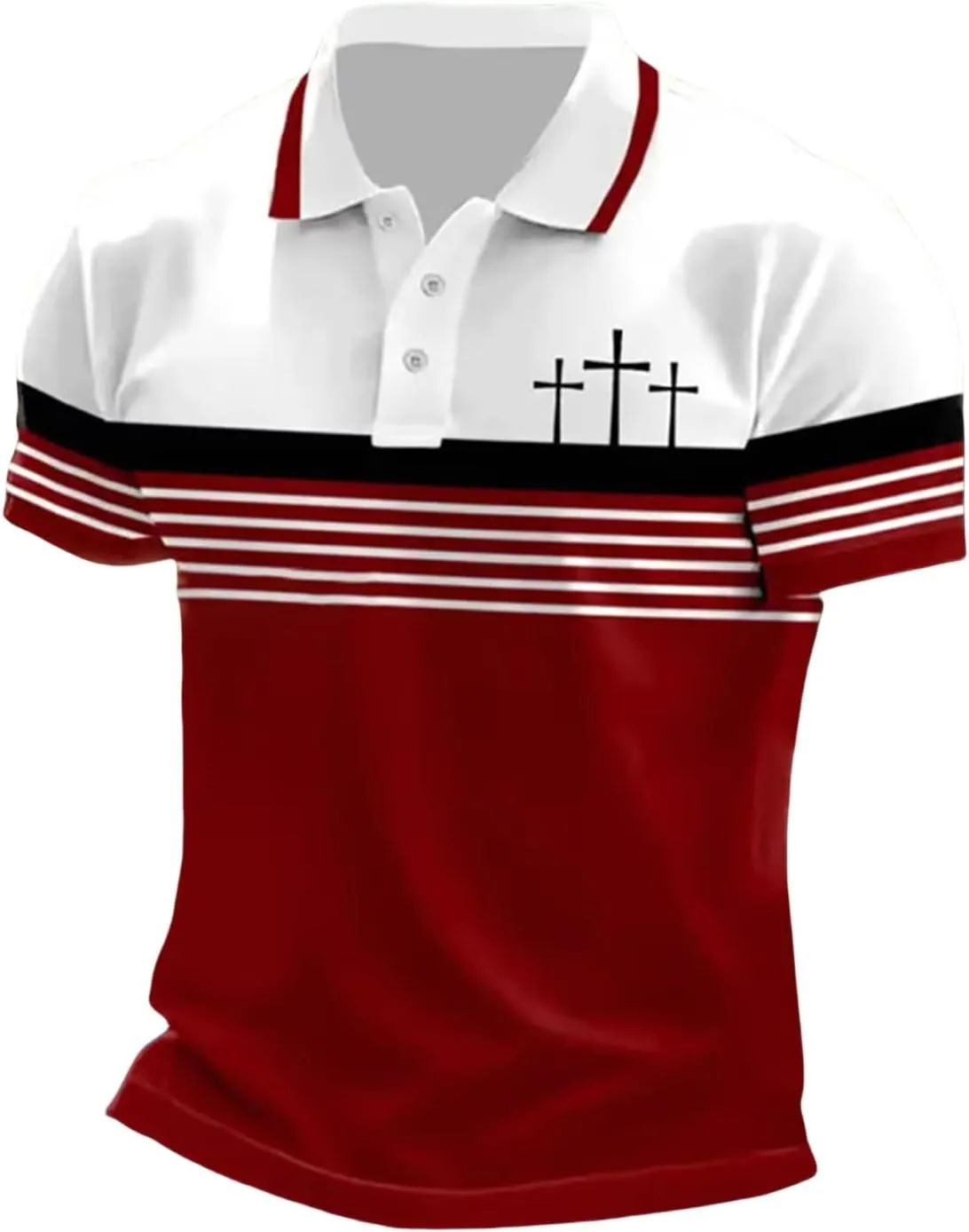 

Мужская поло Faith Cross Printed Casual, легкая, с коротким рукавом Thatrich