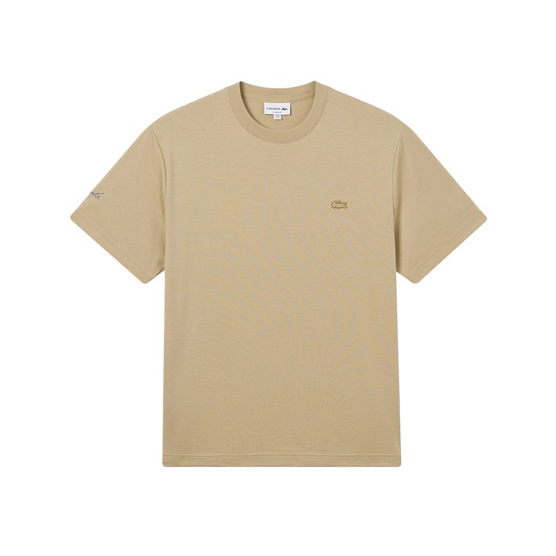 Футболка с вышитым логотипом LACOSTE, 02S/Milk Coffee