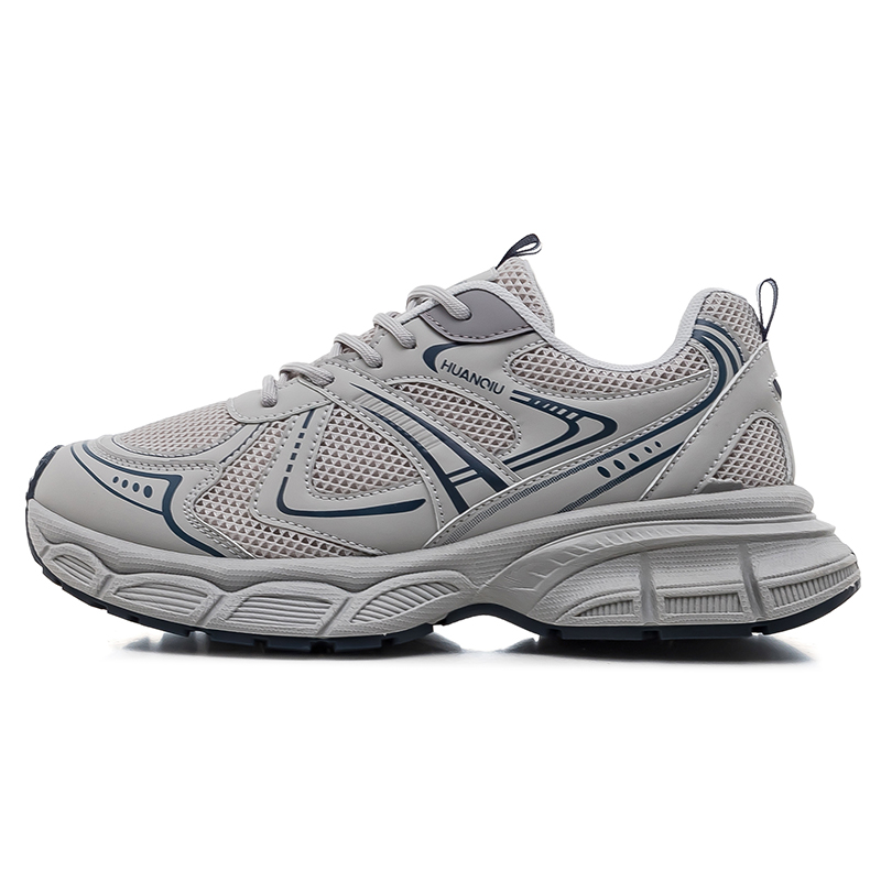 

Мужские кроссовки низкие массивные с увеличенной высотой, устойчивые к истиранию и скольжению HUANQIU, серый синий