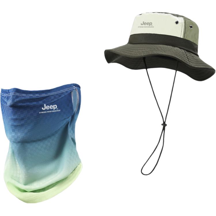 

Панама из полиэстера для женщин Jeep, темно-зеленый hat+gradient синий face masks