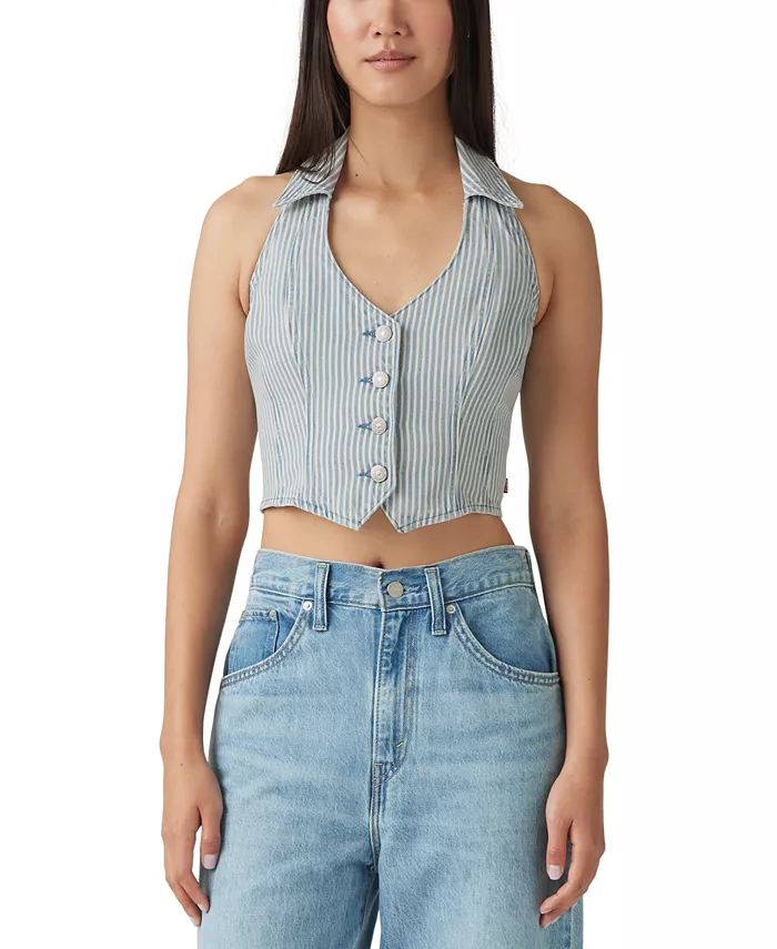 

Женский укороченный топ-корсет Bria из хлопкового денима Levi's, синий
