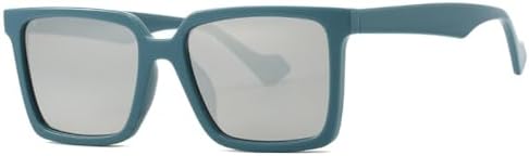 

Классические квадратные солнцезащитные очки для женщин, зеркальные линзы с градиентной защитой от УФ-излучения UV400, винтажные солнцезащитные очки для мужчин MTZJH, Blue Silver Mirror