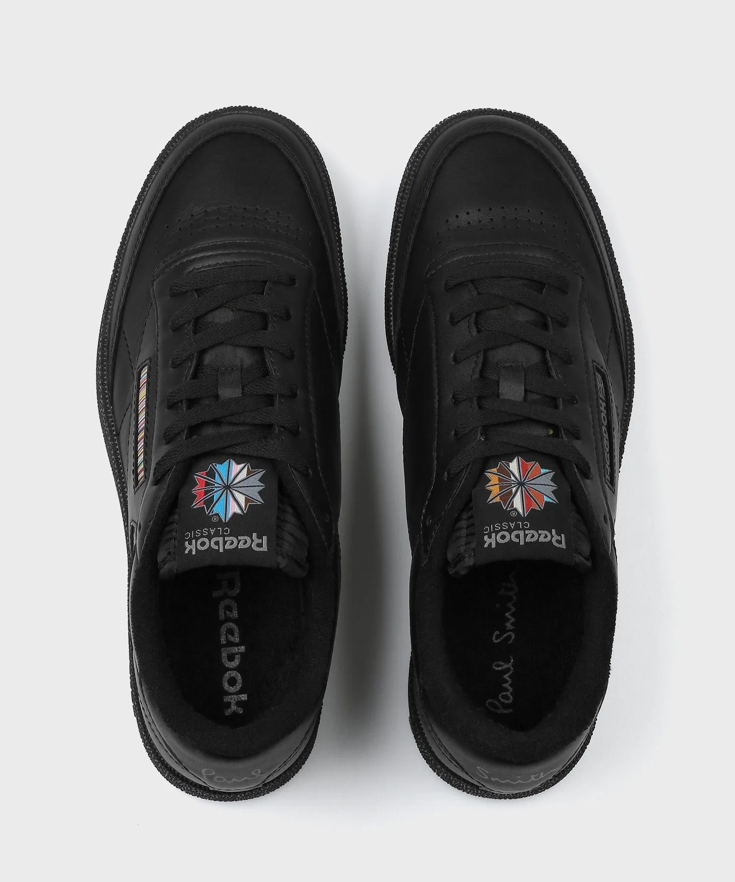Унисекс кроссовки из натуральной кожи Paul Smith + Reebok CLUB C 85 VINTAGE чёрные — фото 3