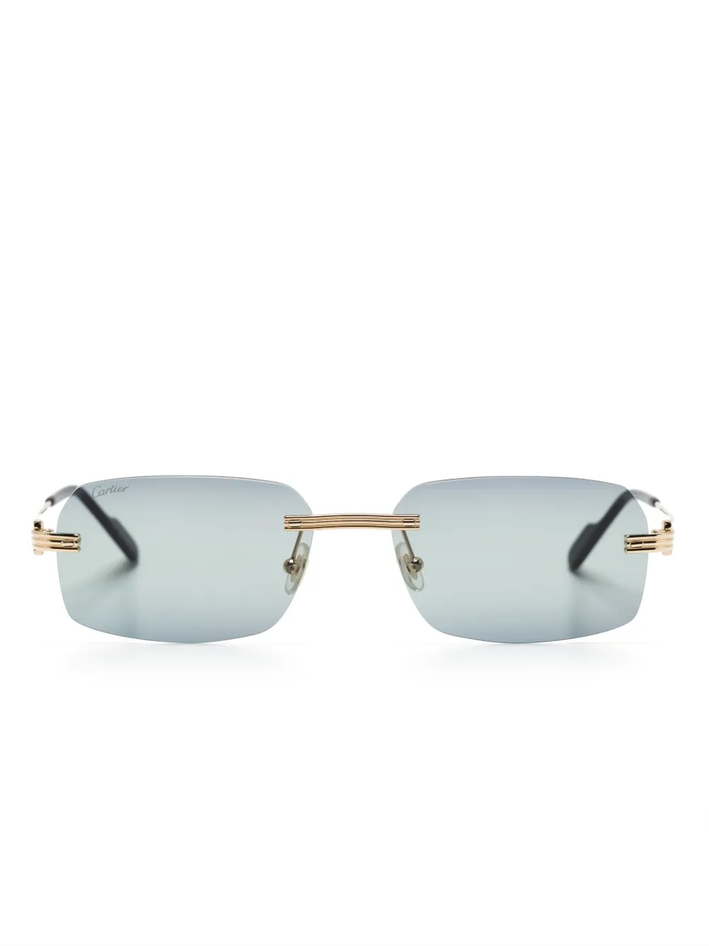 

Солнцезащитные очки в прямоугольной оправе с логотипом Cartier Eyewear, золотой