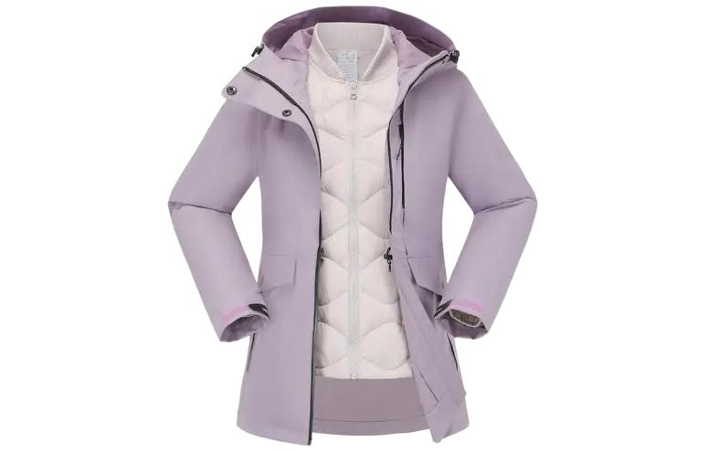 

DECATHLON Водонепроницаемая и теплая ветровка женская фиолетовая/светло-серая, Purple/Light Gray