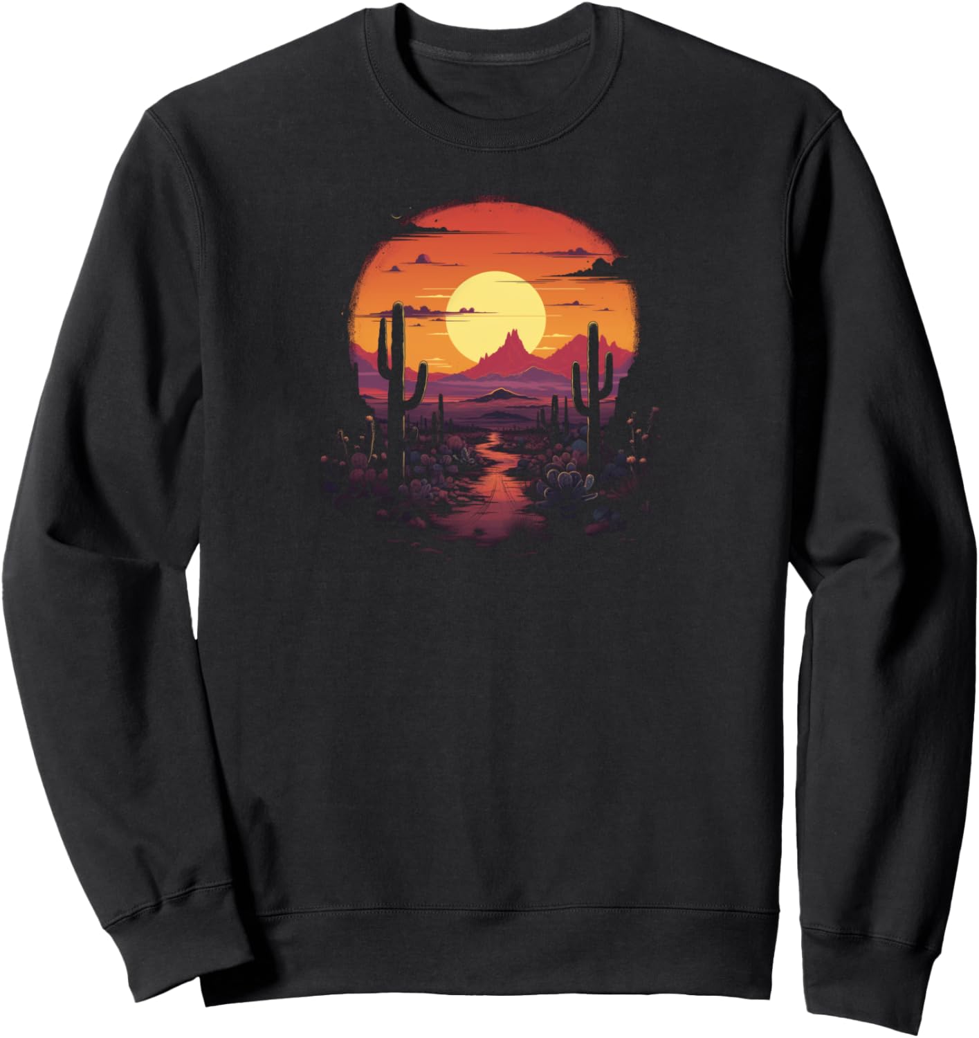 

Толстовка с изображением заката и пустынного кактуса Backpacker Apparel, черный