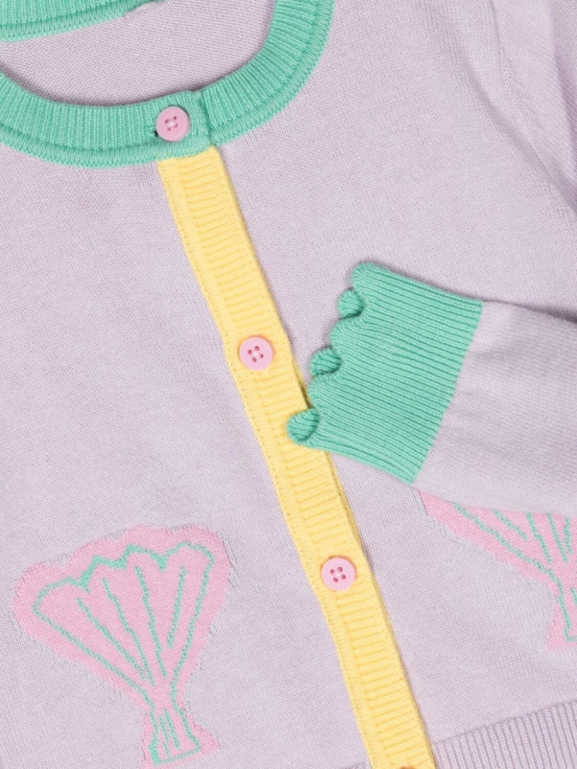Stella McCartney Kids кардиган вязки интарсия с узором, фиолетовый — фото 3