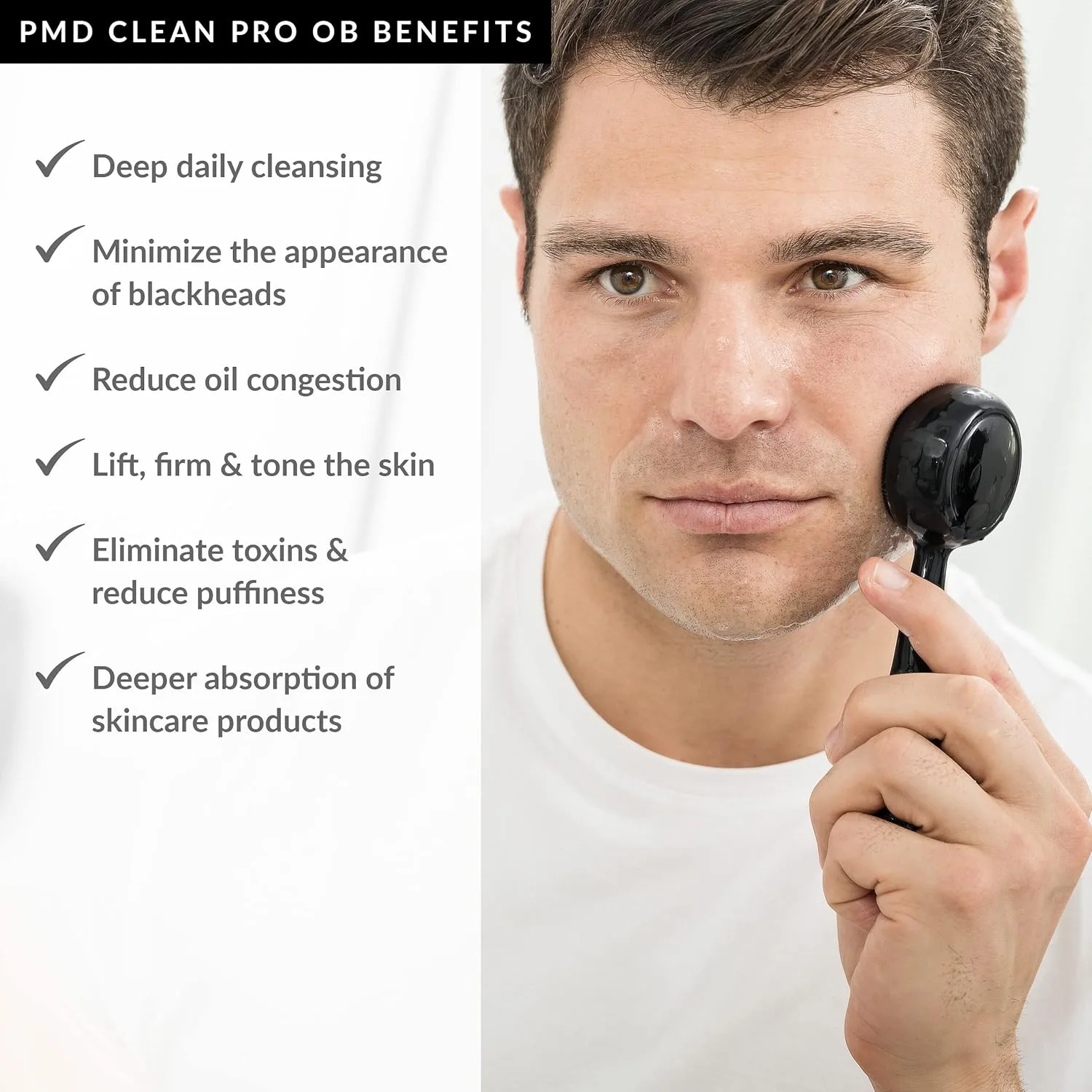 Clean Pro OB - Интеллектуальное устройство для очищения лица Pmd Beauty, Black Obsidian + Cleanser — фото 2
