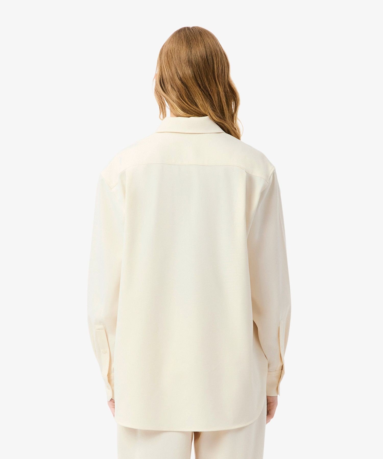 Рубашка LACOSTE Off white из эластичной фланели с полузастежкой — фото 2