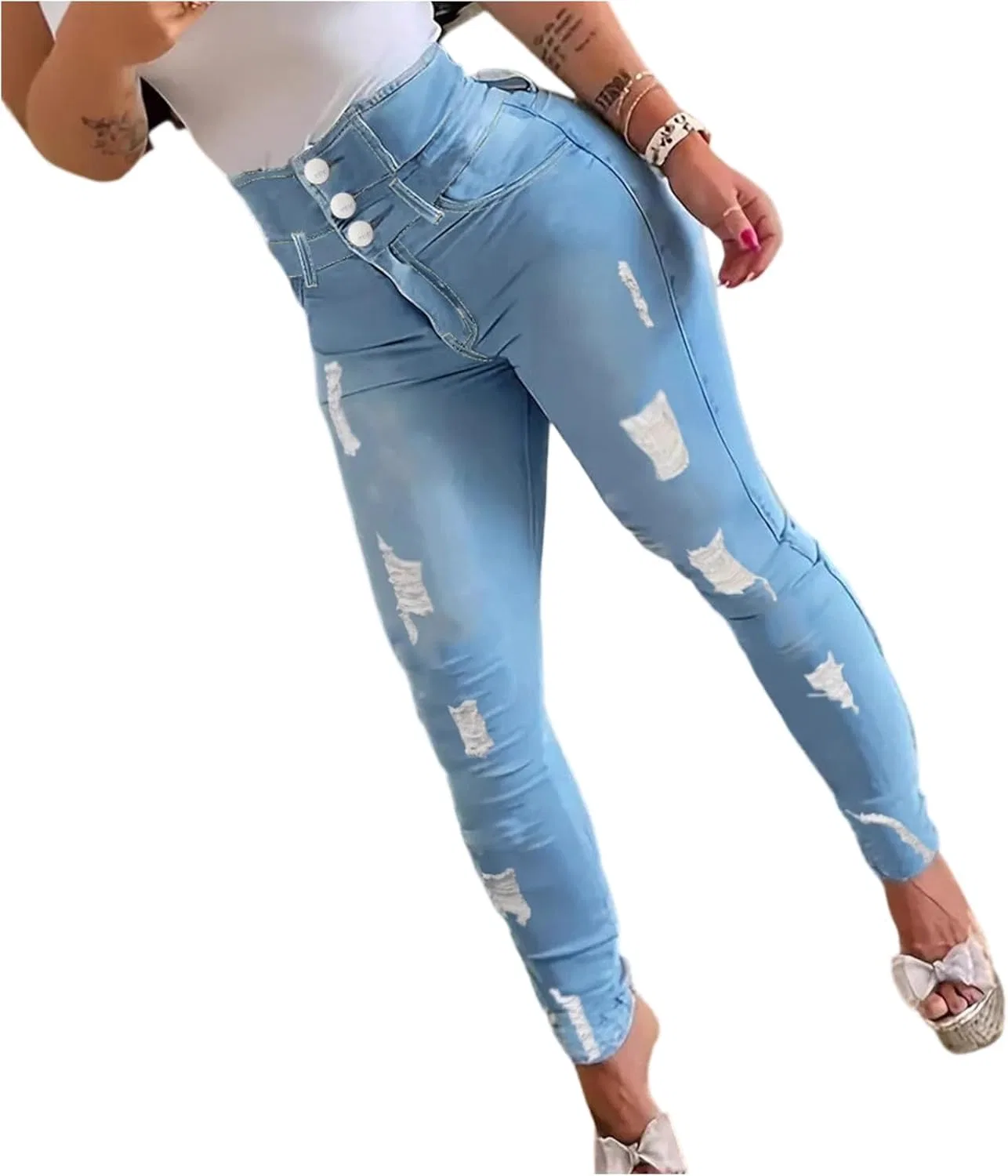 Джинсы завышенная талия бренд 9-light Blue