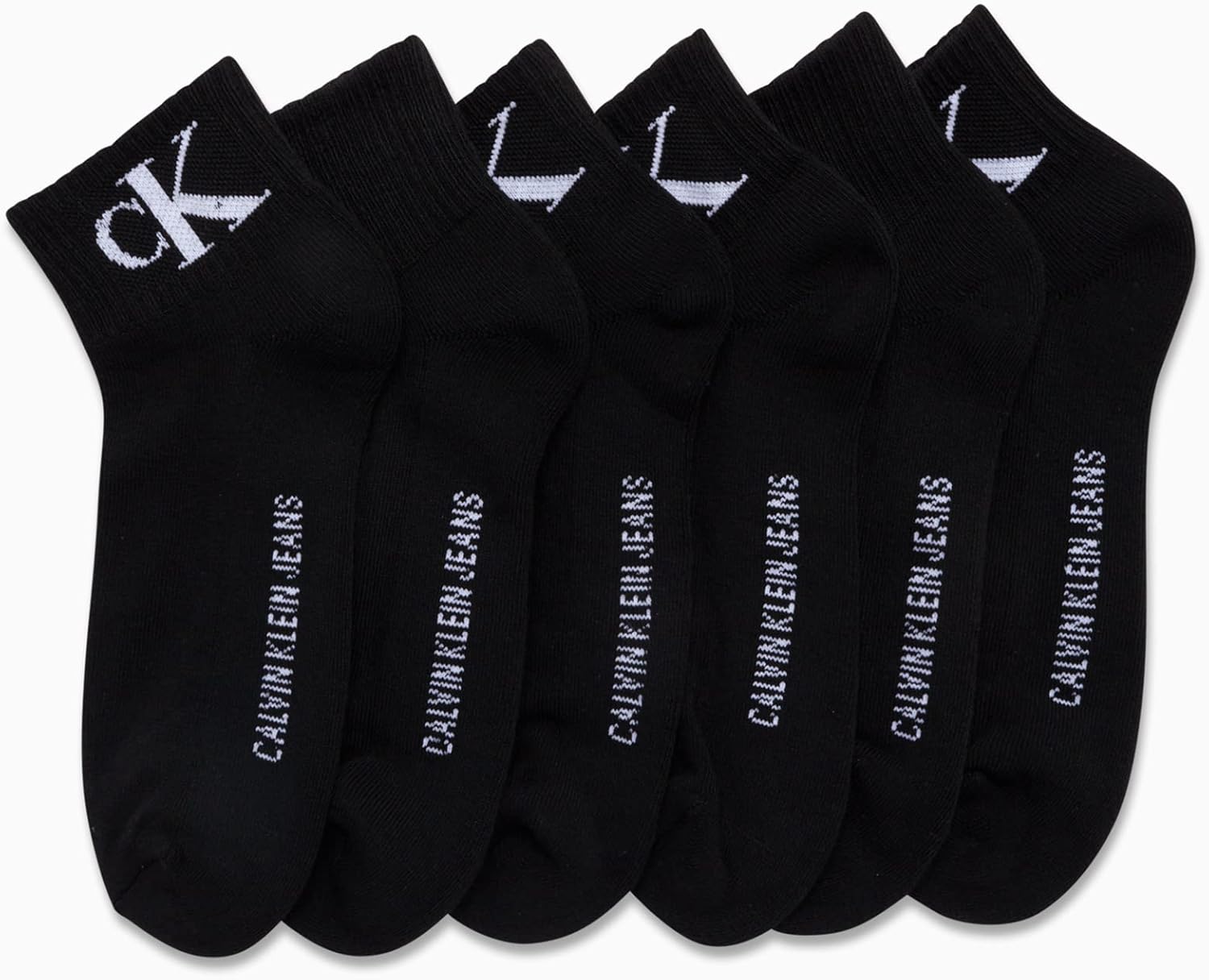 Мужские носки Calvin Klein High Quarter - 6 пар дышащих мягких амортизирующих мини-носков для мужчин (размер обуви: 7-12), Black — фото 3