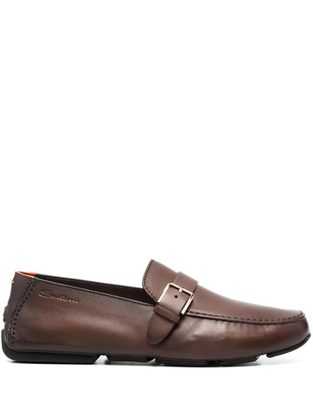 

Туфли монки с пряжками Santoni, коричневый