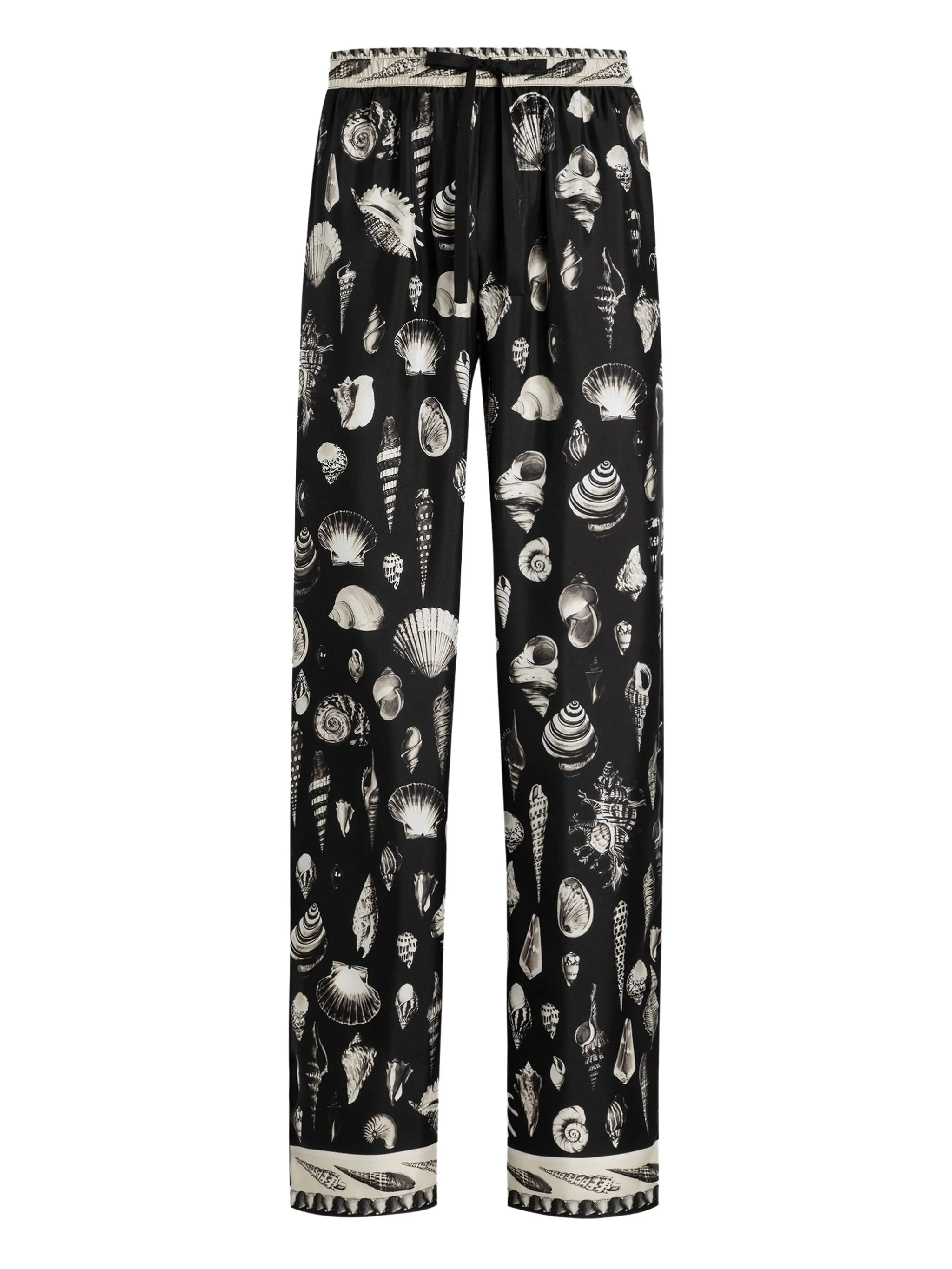 

Шелковые брюки с принтом Dolce & Gabbana, черный