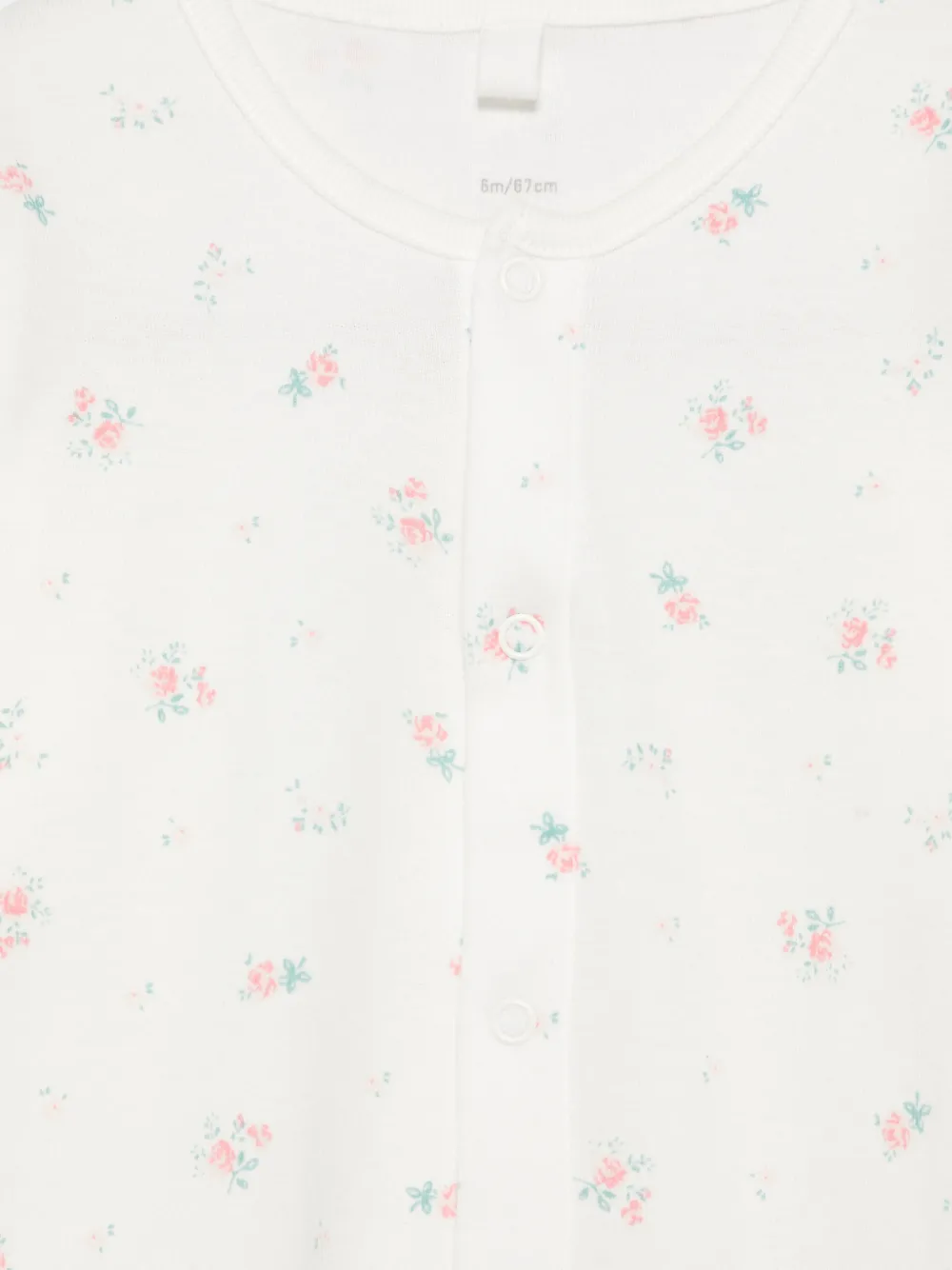 Комплект детских боди с цветочным принтом (набор из трех штук) Petit Bateau, белый — фото 2