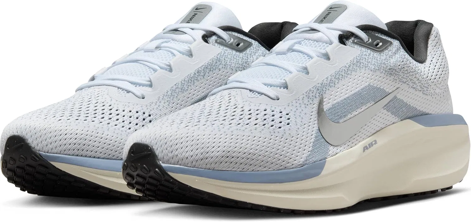 Кроссовки Nike Herren Winflo 11 White/Metallic Silver-Ahen Slate, белый/серый — фото 2
