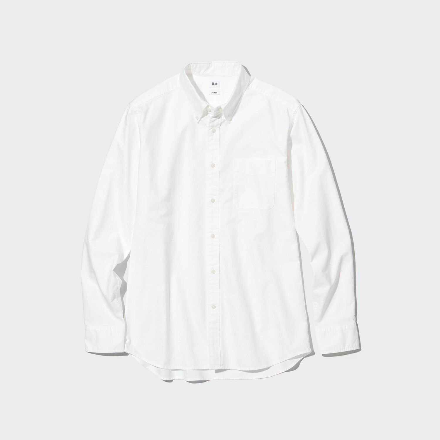 

Рубашка UNIQLO Oxford прямого кроя, молочный