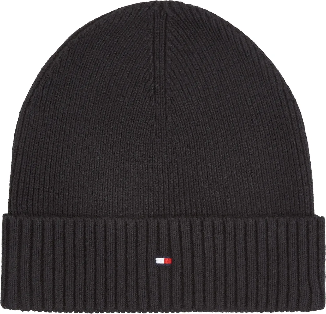 

Вязаная шапка Tommy Hilfiger "TH FLAG PIMA COTTON BEANIE" с вышитым логотипом, черный