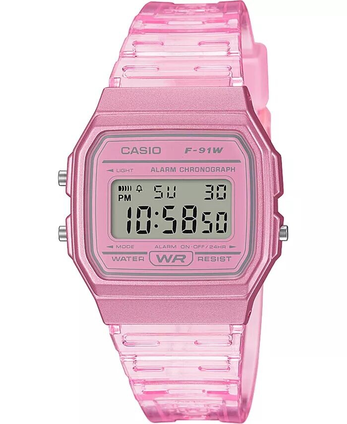 

Цифровые часы унисекс с розовым желейным ремешком, 35,2 мм Casio