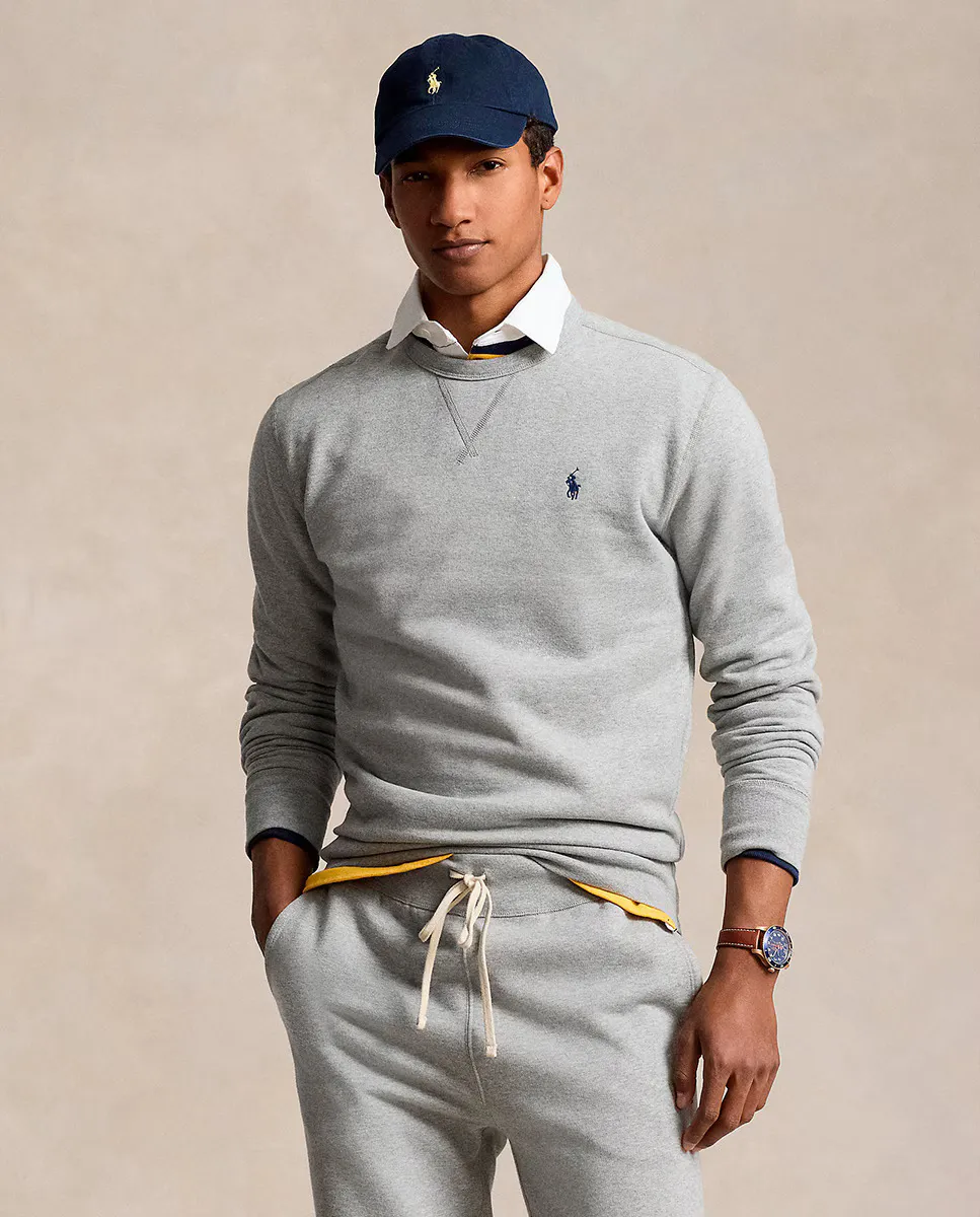 

Мужская толстовка с круглым вырезом и вышитой лошадью Polo Ralph Lauren, серый