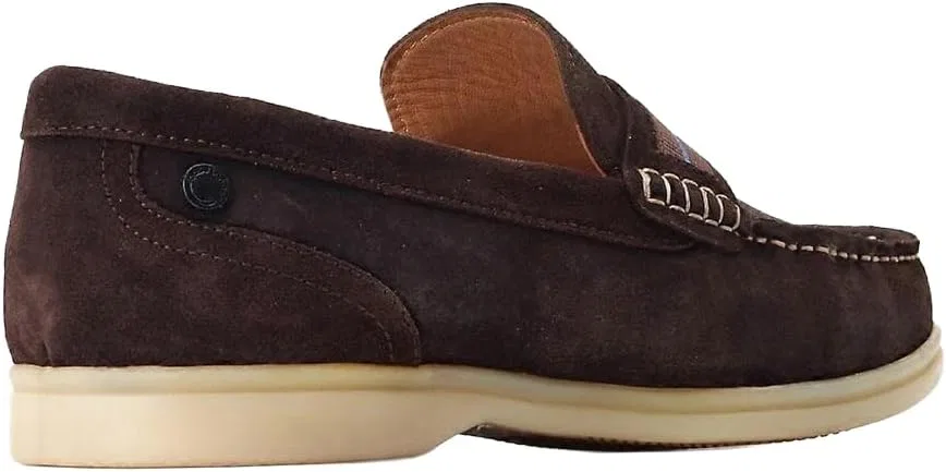 Лоферы замшевые Drum Suede Loafers, Burnt Brown Base London — фото 2
