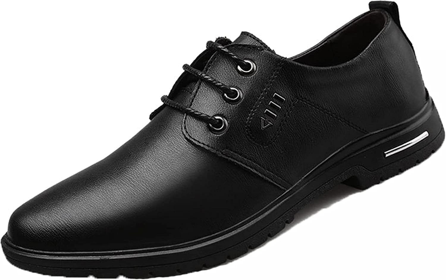 

Мужские классические туфли Yiozoi, удобные, с нескользящей подошвой, заостренные, кожаные, на шнуровке, плоские, для бизнеса, свадеб, офиса и работы, черный