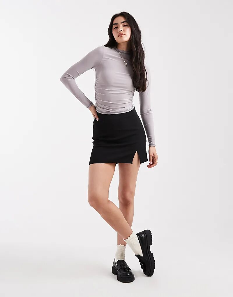 

Мини-юбка с разрезом спереди ASOS DESIGN