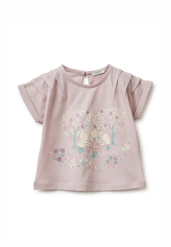 Футболка с вышитым принтом United Colors Of Benetton, Pink
