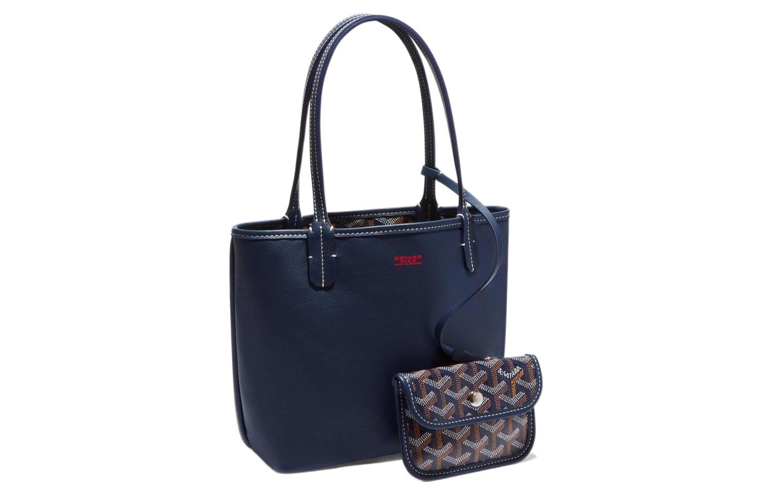 

GOYARD Сумка тоут мини женская с комбинацией холста и кожи, Marine Blue